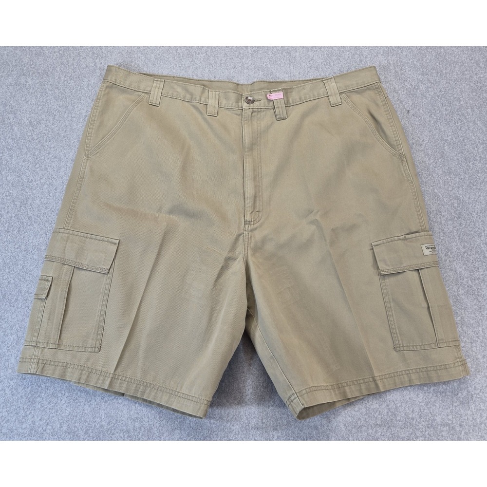 Wrangler Cargo Shorts Mens 44 Beige Khaki Cotton Utility Workwear Casual Pockets